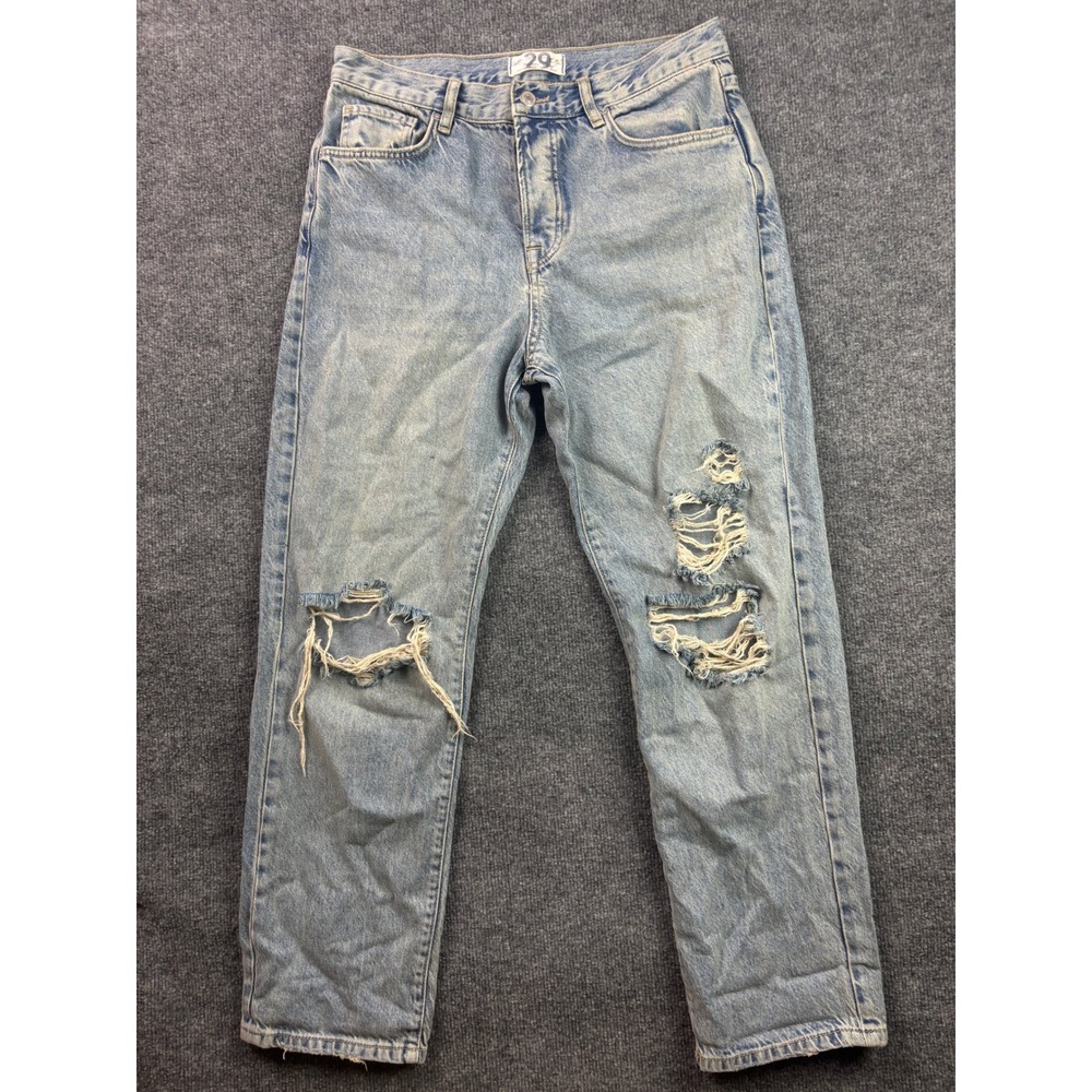 Free People We The Free Jeans Womens 29 Blue Distressed‎ High Rise Straight Leg